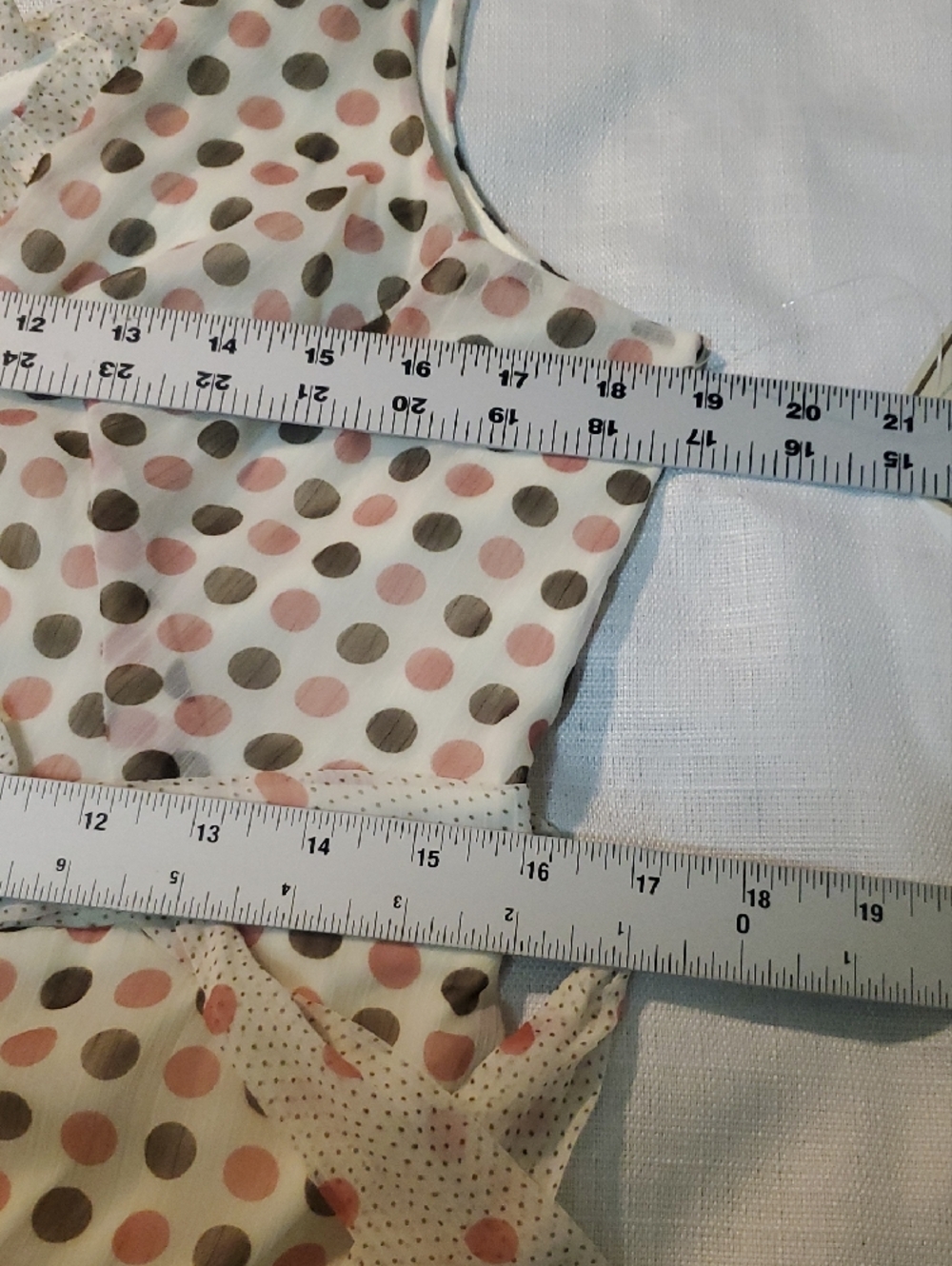 NWT Jonathan Martin Polka Dot Wrap Midi Dress Size 8 Cream Color Brown Pink Dot - Picture 11 of 12